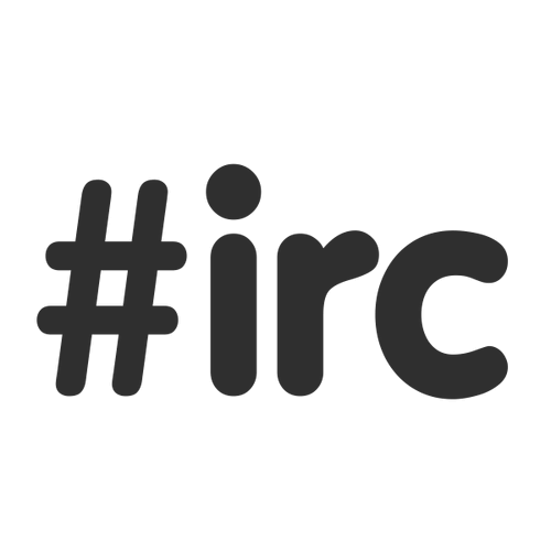 Bold '#IRC' text on a white background, symbolizing the enduring legacy of Internet Relay Chat and its impact on chatrooms, moderation, and digital communication