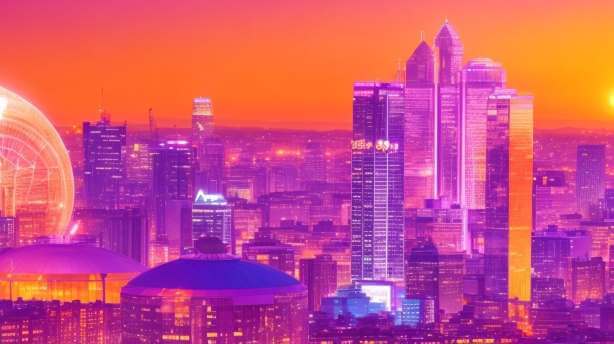 Bright sunrise over Sheffield-inspired cityscape, symbolizing the vibrant online chat community